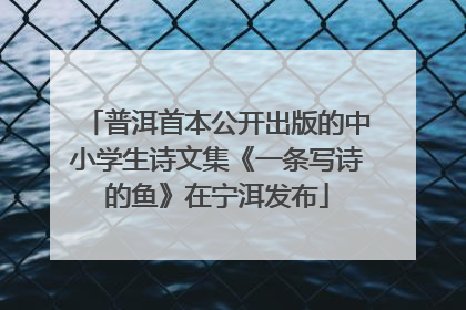 普洱首本公开出版的中小学生诗文集《一条写诗的鱼》在宁洱发布