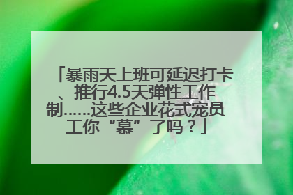 暴雨天上班可延迟打卡、推行4.5天弹性工作制……这些企业花式宠员工你“慕”了吗？