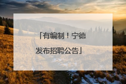 有编制！宁德发布招聘公告