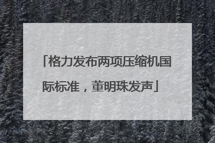 格力发布两项压缩机国际标准，董明珠发声