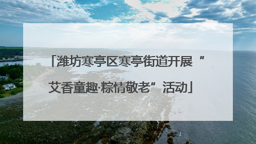潍坊寒亭区寒亭街道开展“艾香童趣·粽情敬老”活动