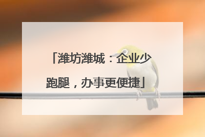 潍坊潍城：企业少跑腿，办事更便捷