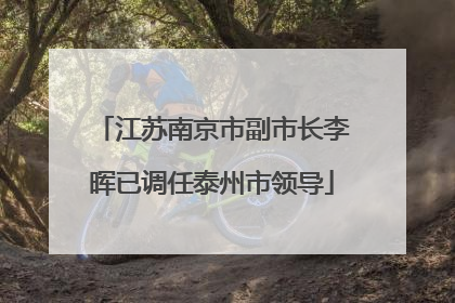 江苏南京市副市长李晖已调任泰州市领导
