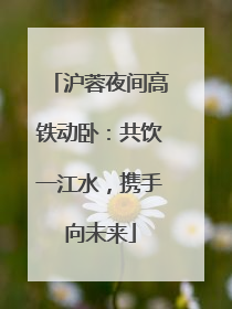沪蓉夜间高铁动卧：共饮一江水，携手向未来