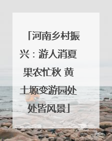 河南乡村振兴：游人消夏果农忙秋 黄土塬变游园处处皆风景