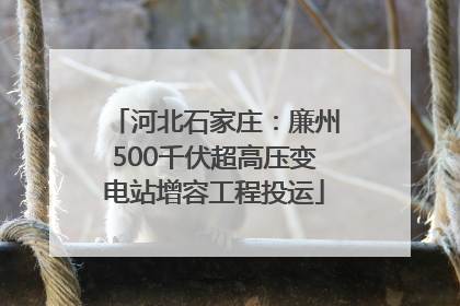 河北石家庄：廉州500千伏超高压变电站增容工程投运