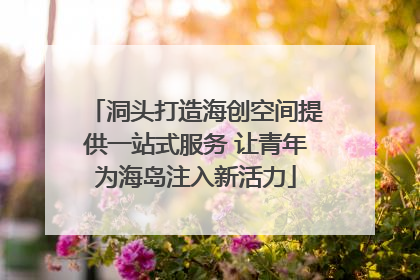 洞头打造海创空间提供一站式服务 让青年为海岛注入新活力