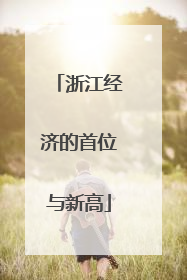 浙江经济的首位与新高