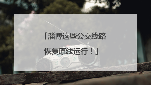 淄博这些公交线路恢复原线运行！