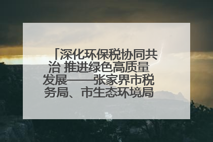 深化环保税协同共治 推进绿色高质量发展——张家界市税务局、市生态环境局签署合作备忘录