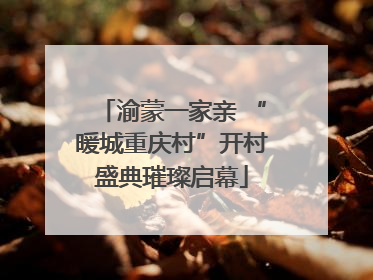 渝蒙一家亲 “暖城重庆村”开村盛典璀璨启幕