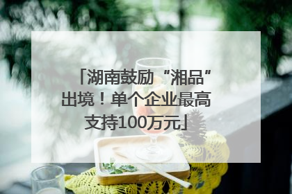 湖南鼓励“湘品”出境！单个企业最高支持100万元