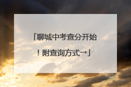 聊城中考查分开始！附查询方式→