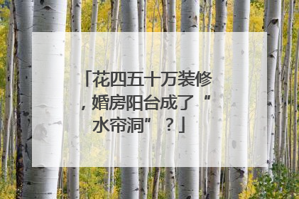 花四五十万装修，婚房阳台成了“水帘洞”？