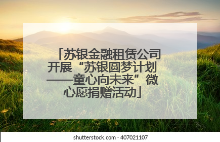 苏银金融租赁公司开展“苏银圆梦计划——童心向未来”微心愿捐赠活动
