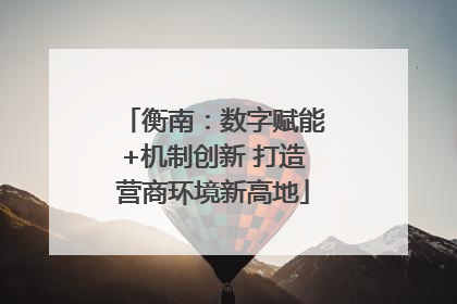 衡南：数字赋能+机制创新 打造营商环境新高地