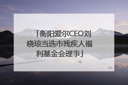 衡阳爱尔CEO刘晓琼当选市残疾人福利基金会理事