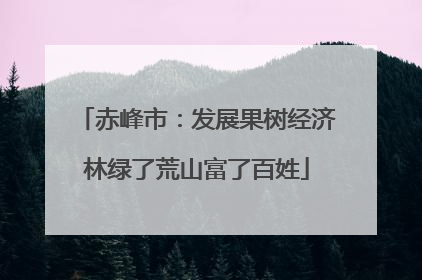 赤峰市：发展果树经济林绿了荒山富了百姓