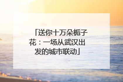 送你十万朵栀子花：一场从武汉出发的城市联动