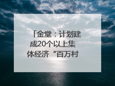 金堂：计划建成20个以上集体经济“百万村”｜成都县市新城高质量发展