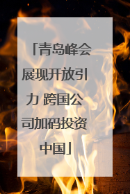 青岛峰会展现开放引力 跨国公司加码投资中国