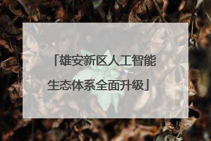 雄安新区人工智能生态体系全面升级