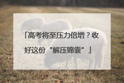 高考将至压力倍增？收好这份“解压锦囊”