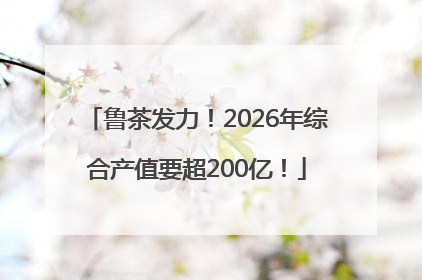 鲁茶发力！2026年综合产值要超200亿！