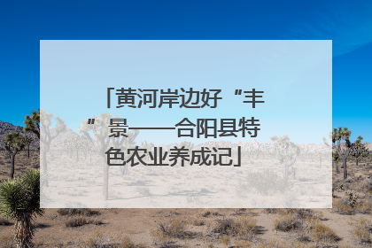 黄河岸边好“丰”景——合阳县特色农业养成记