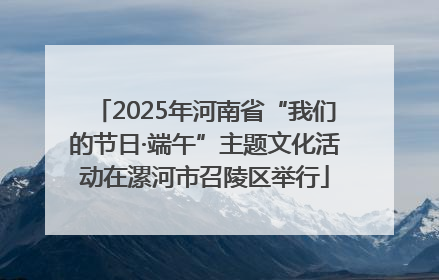 2025年河南省“我们的节日·端午”主题文化活动在漯河市召陵区举行