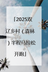 2025双辽乡村（森林）半程马拉松开跑