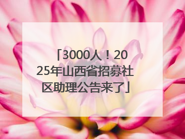 3000人！2025年山西省招募社区助理公告来了