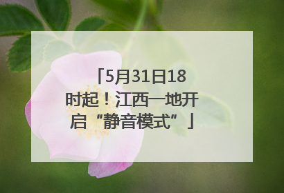 5月31日18时起！江西一地开启“静音模式”