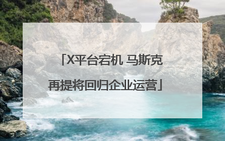 X平台宕机 马斯克再提将回归企业运营